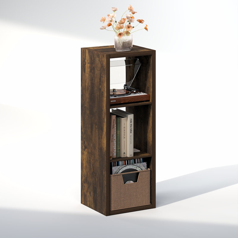 Cubicle 111.71cm H Media Shelves, Amber Pine