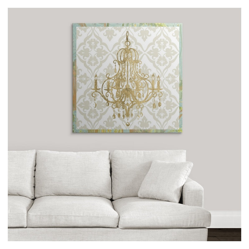 « damassé lustre ii », reproduction d’impression jennifer, H 35 po x l 35 po x P 1,5 po, Toile