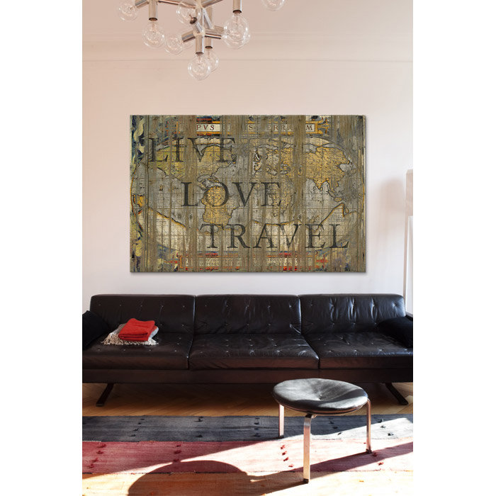 «Live Love Travel» par Diego Trigall, impression, Toile, H 40 po x l 60 po x P 1,5 po