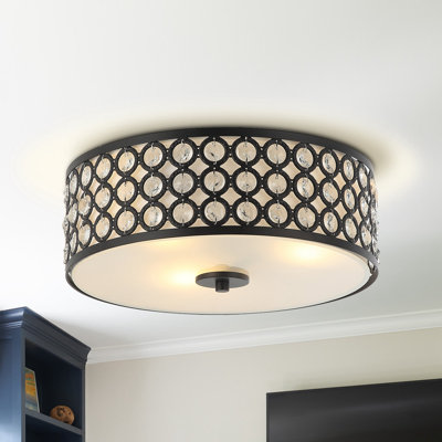 Plafonnier encastré en cristal noir moderne Lusteria