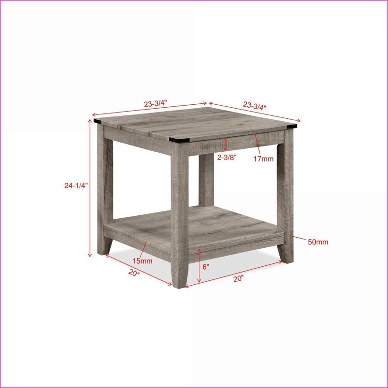 Table basse contemporaine en bois rustique pour le salon, double piédestal robuste et amp; Assemblage facile