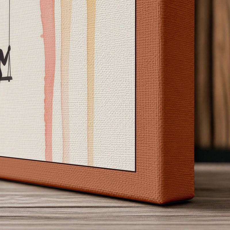 Figure in Motion Boho 1 Piece Wrapped Canvas Wall Art, 24x16 - 61.0 x 40.6 cm, Terracotta Border