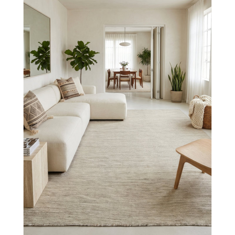 Chelsea Flatweave Wood Area Rug, Beige/Gray, Rectangle 2' x 3'