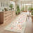 Farmhouse Floral Rug Washable Rug Non Slip Modern Scalloped Carpet, Soft Non Shedding Indoor Carpet, Low Pile Thin Foldable Printed Mat-1434791345