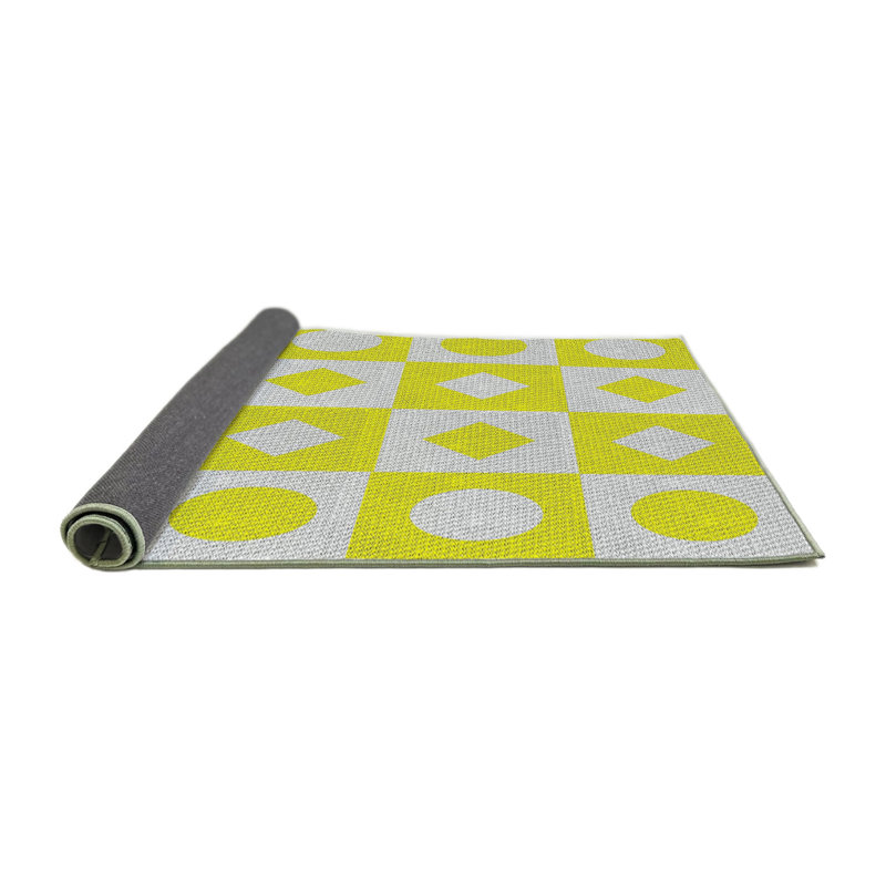 Tapis jaune géométrique, Rond 3 pi