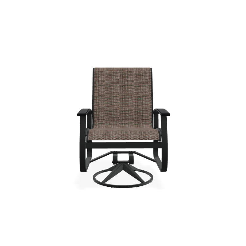 Belle Isle Outdoor Dining Armchair, Beacon Taupe Sunbrella®, Black P70, Textured Graphite