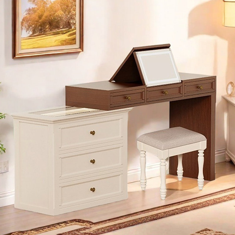 Solid wood retro style multi-functional dresser