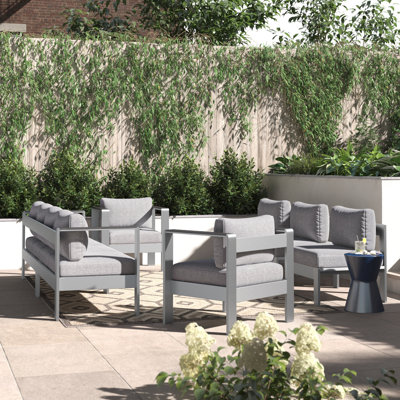 Ensemble de canapé modulaire d'extérieur en aluminium 7 pièces Shore Sunbrella