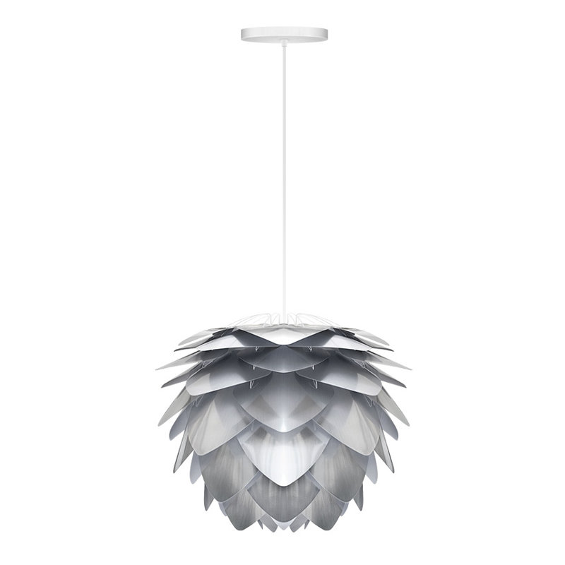 Luminaire suspendu unique en son genre à 1 lumière, Blanc, Cuivre, H 17,7 po x l 17,7 po x P 17,7 po