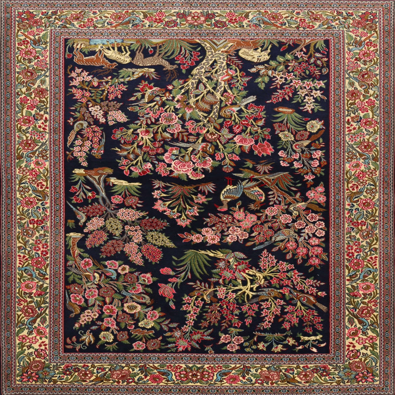 Cevera Floral Indoor Rug, Square 4'