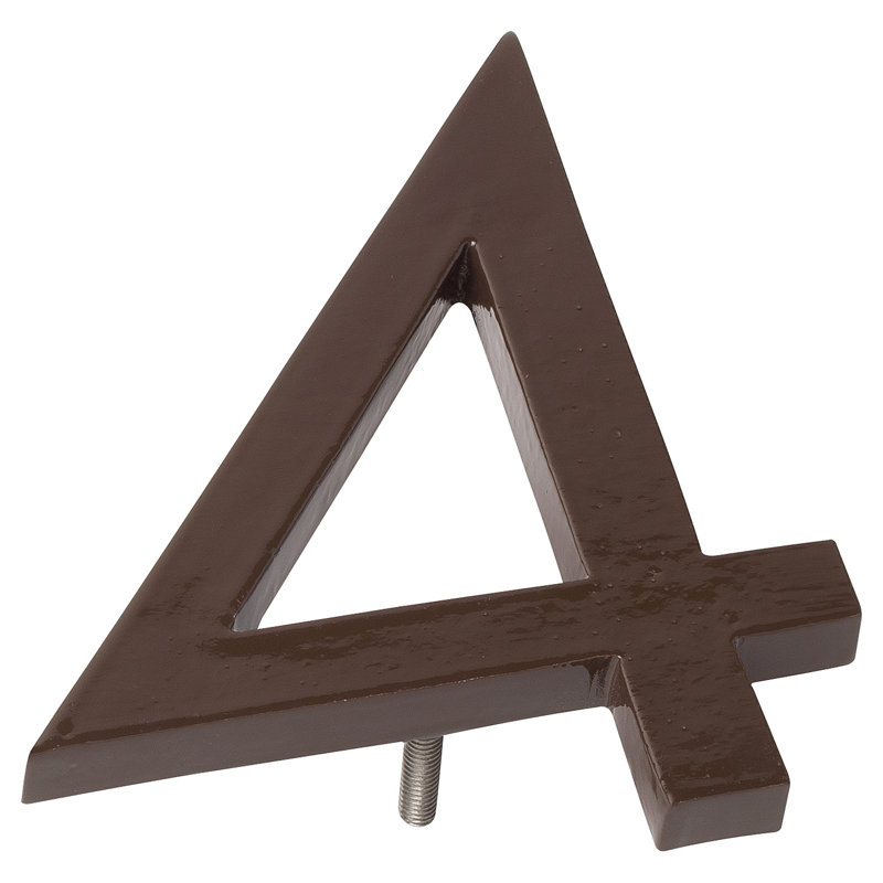 16 in. Floating Mount House Number, 4, Antique Copper