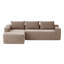 Canapé modulaire Cloud avec méridienne en forme de L, canapé modulaire moderne avec siège profond, fauteuils rembourrés pour la chambre à coucher du salon, aucun assemblage requis, (tissu de velours côtelé), brun clair-140867539-140867542