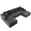Canapé modulaire en U de 132 po pour 4 personnes, canapé à compression, velours côtelé gris, faisant face à la gauche-45993957-45993976