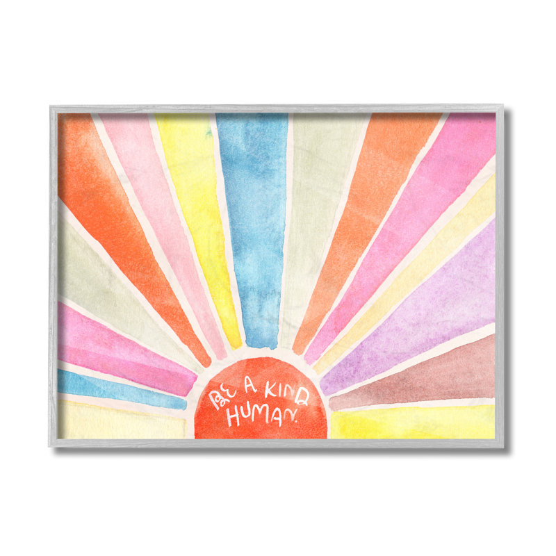 « Be a kind Human » Rainbow Sunexplosions par Jennifer Paxton Parker, reproduction d’art, H 20 po x l 16 po x P 1,5 po
