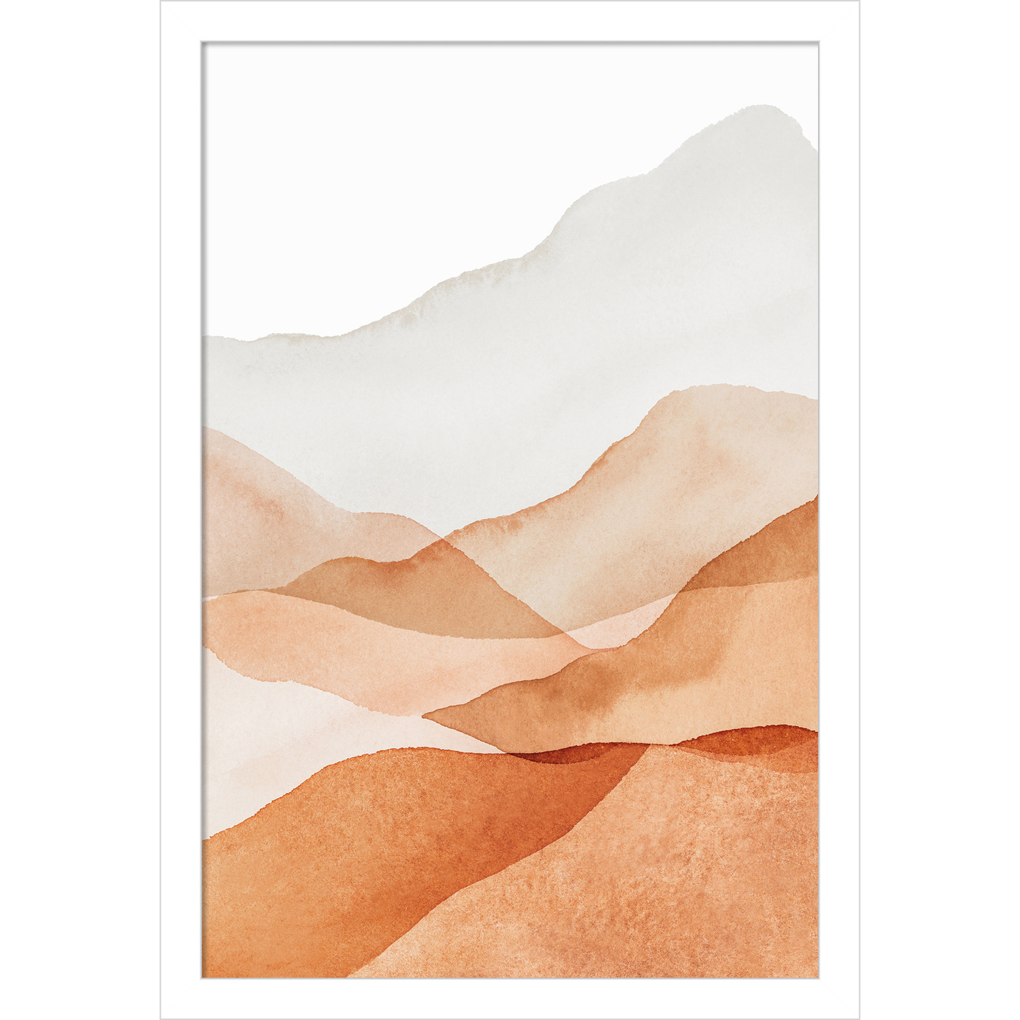 Mountain Range III by Amy Lighthall, 19.25" H x 13.25" W x 0.88" D, White