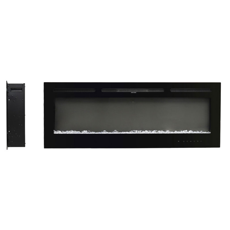 Symple Stuff Black Electric Fireplace, 43 cm H x 177.8 cm W x 14 cm D