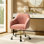 Adan Modern Velvet Task Chair with Wood Frame and Back