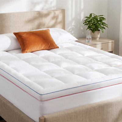 Bedsure Pillow Top Mattress Topper Twin/TwinXL for Dorm & College, White Cooling Breathable Mattress Pad with Deep Pocket