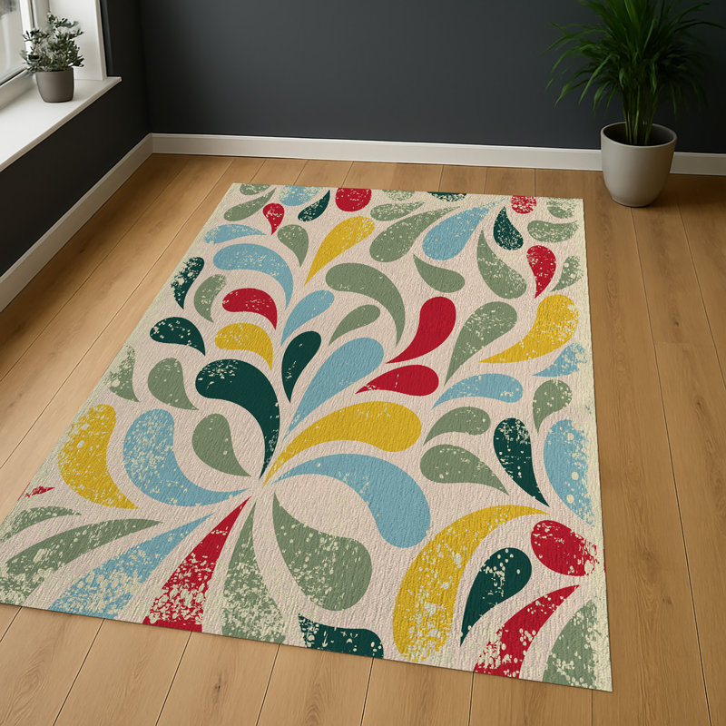 Abstract Area Rug, Rectangle 90 x 150 cm