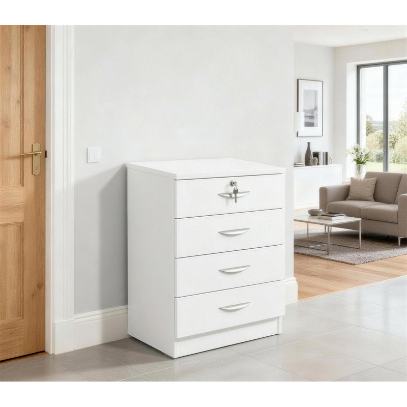 Bremble 4 -Drawer Storage Cabinet, White