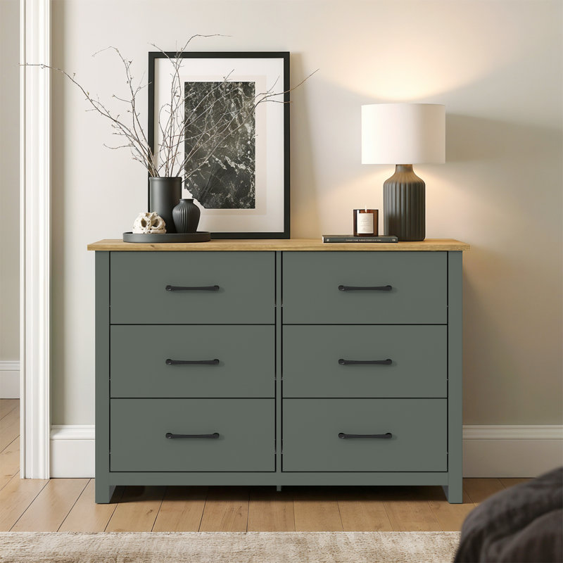 Commode double 6 tiroirs Walter, Vert chou frisé / Reiveira Eichi