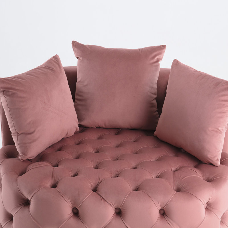 Chaise classique en velours rose avec mousse, espace de vie American, Pink