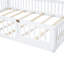 Lit blanc en forme de maison pleine grandeur avec garde-corps - Bois plateforme rustique et attrayant