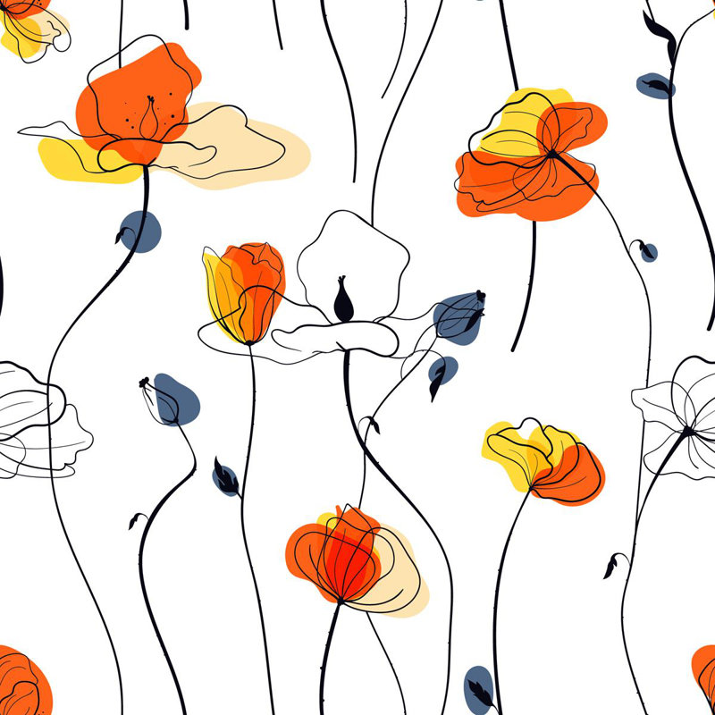 Rouleau de papier peint adhésif 8,5 pi x 24 po Dayveon Flowers