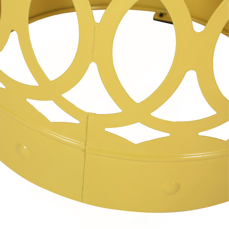 Outdoor Metal S/2 End Table, Yellow, Yellow, Yellow