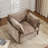 Chenille Upholstered Skirted Arm Chair Accent Chair  With Thin Arms For Living Room-350029323