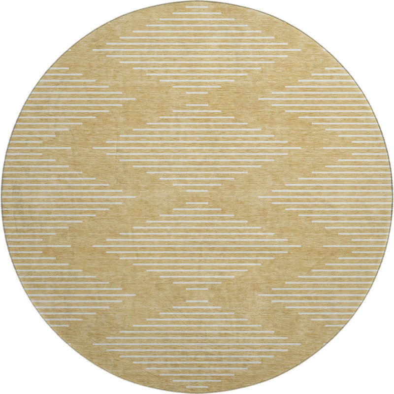 Premium Machine Washable Colmenero AMF1016 Geometric Rug, Round 8'