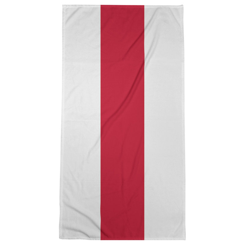 Bath Towel, White/Red/White, Microfiber
