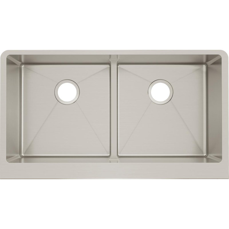 Crosstown 36" L x 21" W Double Basin Farmhouse/Apron Kitchen Sink with Aqua Divide