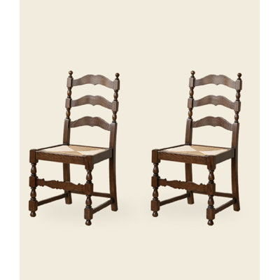 Vintage Solid Wood Ash Wood Backrest Dining Chair