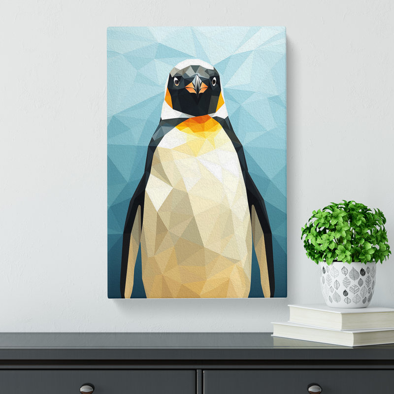 Penguin Geometric - Wrapped Canvas, 76cm H x 50cm W x 3cm D