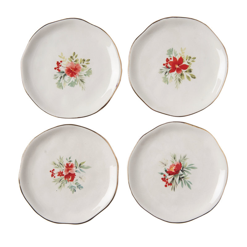  Ensemble de 4 assiettes décoratives en céramique