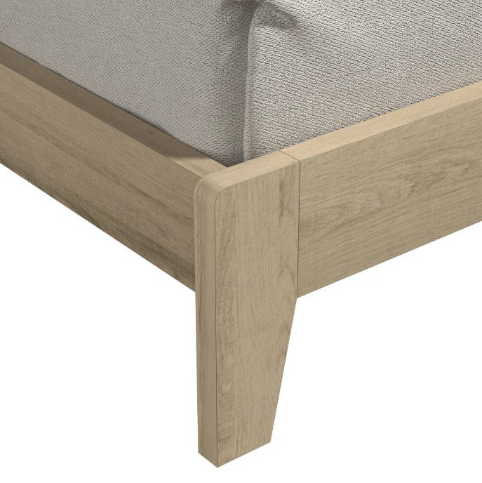 Ensemble de chambre à coucher coordonnée 3 pièces Branquinha, Grand, Chêne d'Oslo, Trois pièces : lit, 2 tables de chevet