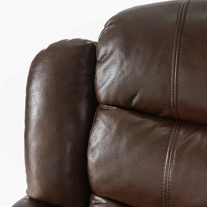 Texian 71" Wide Manual Glider Club Recliner, Brown Faux leather