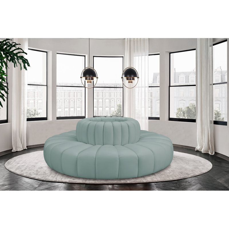 Hodum Upholstered 90'' Sofa, Mint Vegan Leather