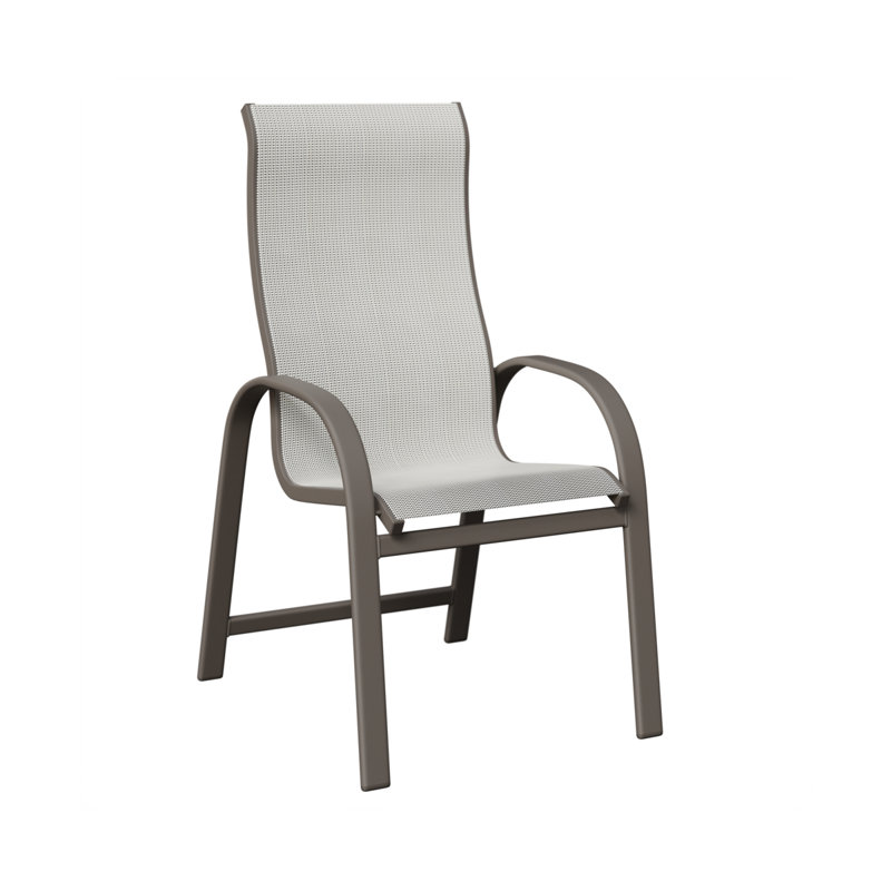 Chaise de salle à manger à haut dossier Amma Graphite, Noir luxe, Aluminium graphite