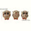 Ensemble de 3 sculptures hibou-609609655
