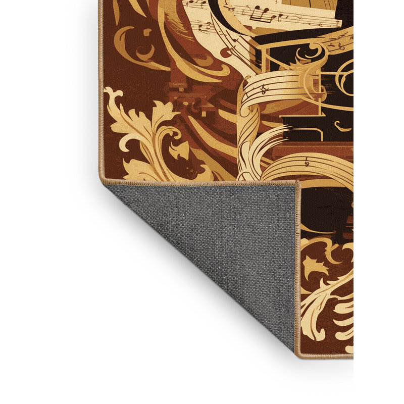 Soft Plush Glenmore National Anthem Performance Classic Damask Area Rug in Brown – LightBrown Binding, 3x5