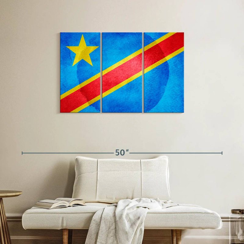 Washed Congo Flag, 24" H x 38" W