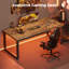 Bureau 54 po avec prises de courant, bureau d'ordinateur 1,2 po d'épaisseur, table de bureau, brun rustique-733705300-733705301