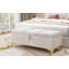 Repose-pieds de rangement élégant, banc de rangement avec pieds en métal pour chambre à coucher, salon