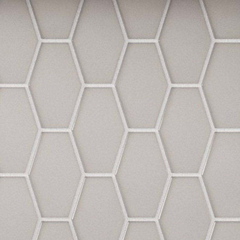 Long Hex 10.60in.x11 in. Glass Mosaic Tile, Marsh Matte