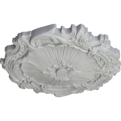 Médaillon de plafond Endurathane Tyrone, DO 16 1/8 po x P 3/4 po (convient aux auvents jusqu'à 6 3/4 po), finition de foyer en pierre peinte à la main