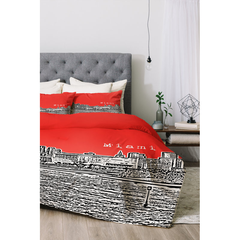 Ensemble de housse de couette Miami, Housse de couette pour très grand lit et 2 très , Rouge