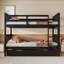 Lit superposé double au-dessus de double avec lit gigogne simple et échelle-165566727