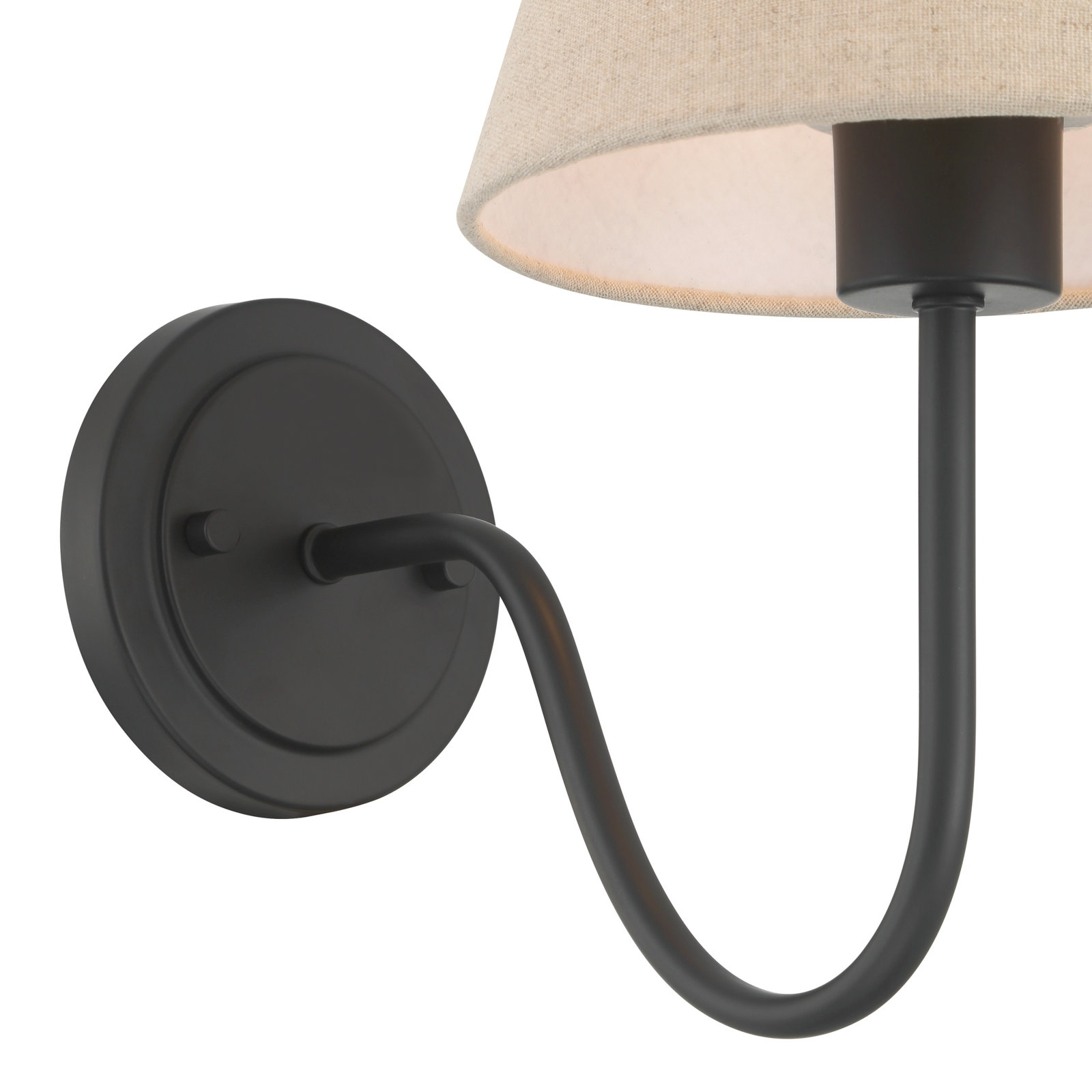 Beacon Single Light Brass Armed Sconce, Matte Black